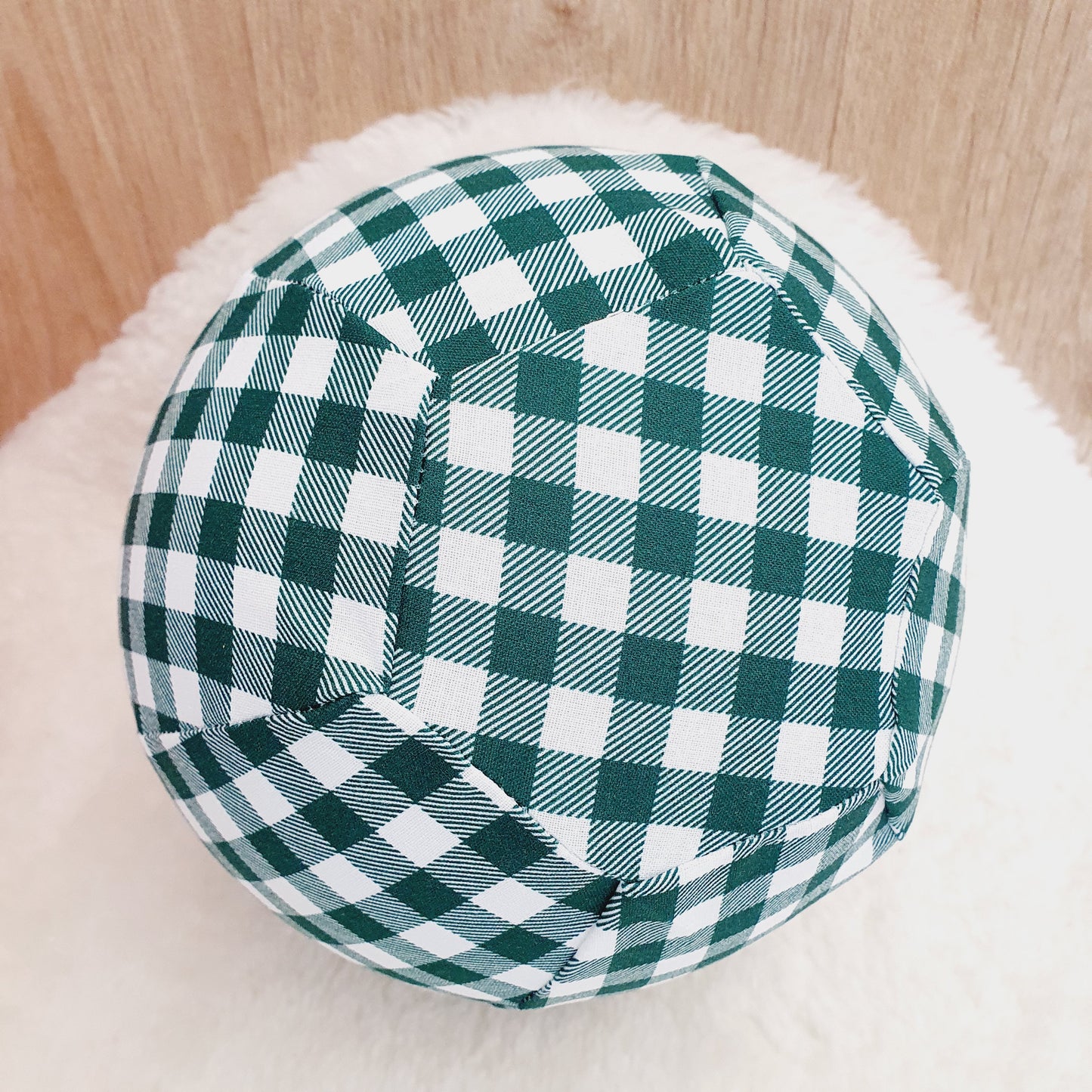 Balloon Ball Cover - Balloon Balls - Handmade Fabric Balloon Cover - DARK GREEN GINGHAM
