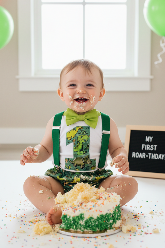 DINOSAURS Boys Cake Smash Outfit Size 0