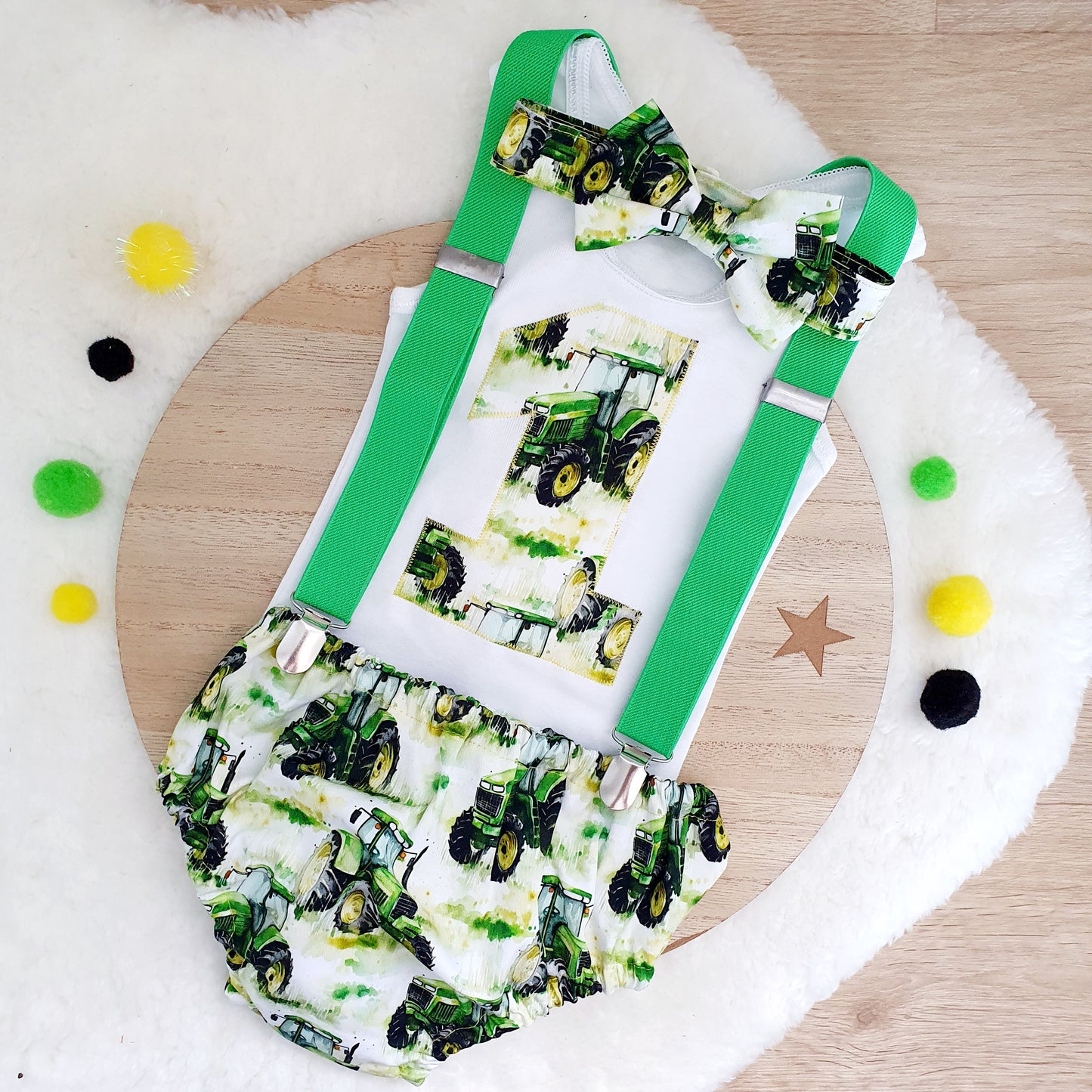 Tractor Boys Cake Smash Outfit Size 0