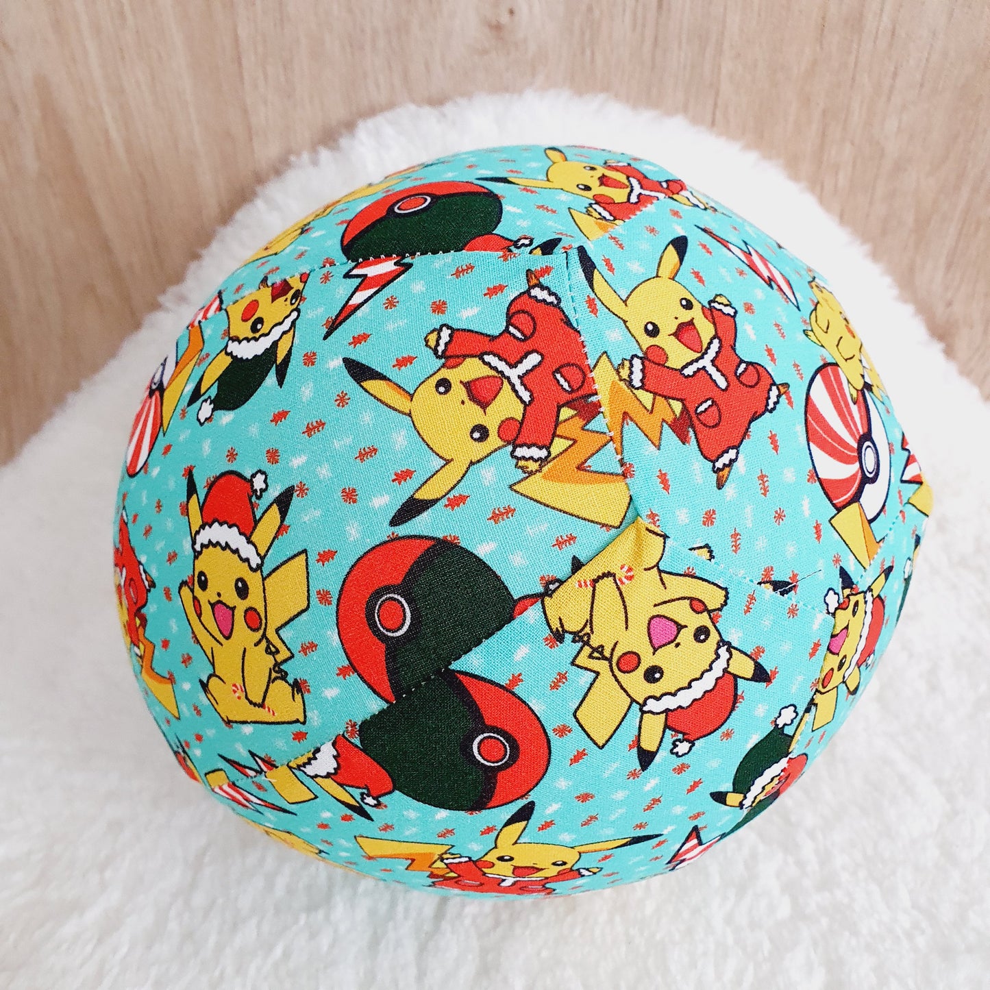 Balloon Ball Cover - Balloon Balls - Handmade Fabric Balloon Cover - CHRISTMAS PIKACHU