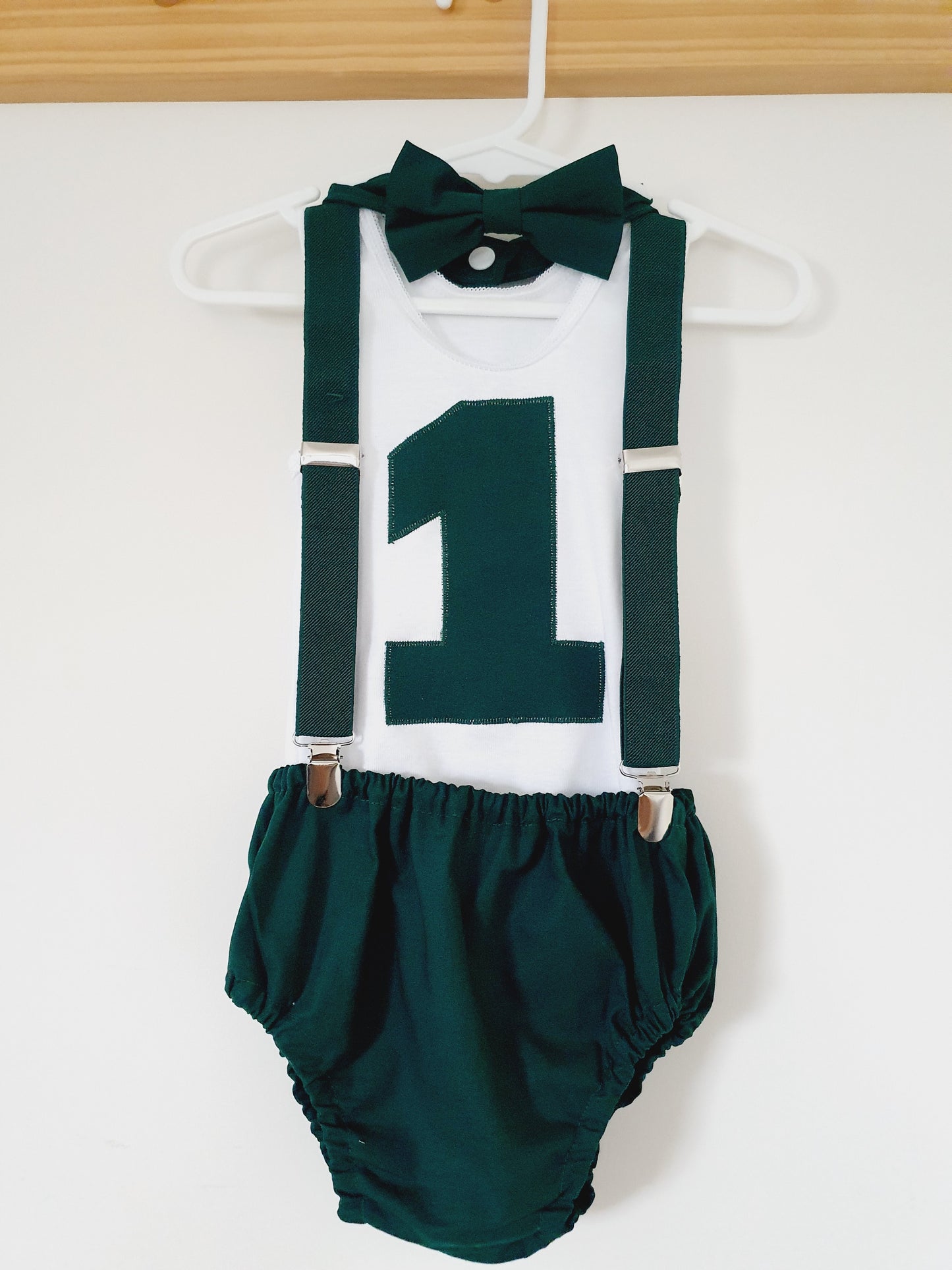 Dark Green Boys Cake Smash Outfit Size 0