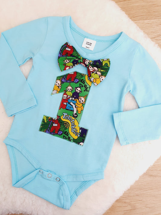 Boys 1st Birthday Long Sleeve Bodysuit, Size 0