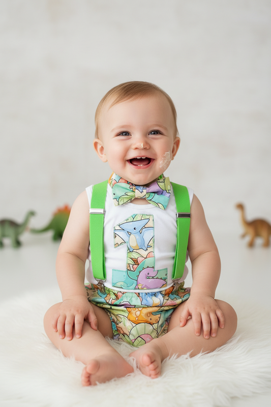 Dinosaur Boys 1st Birthday Outfit, Size 1