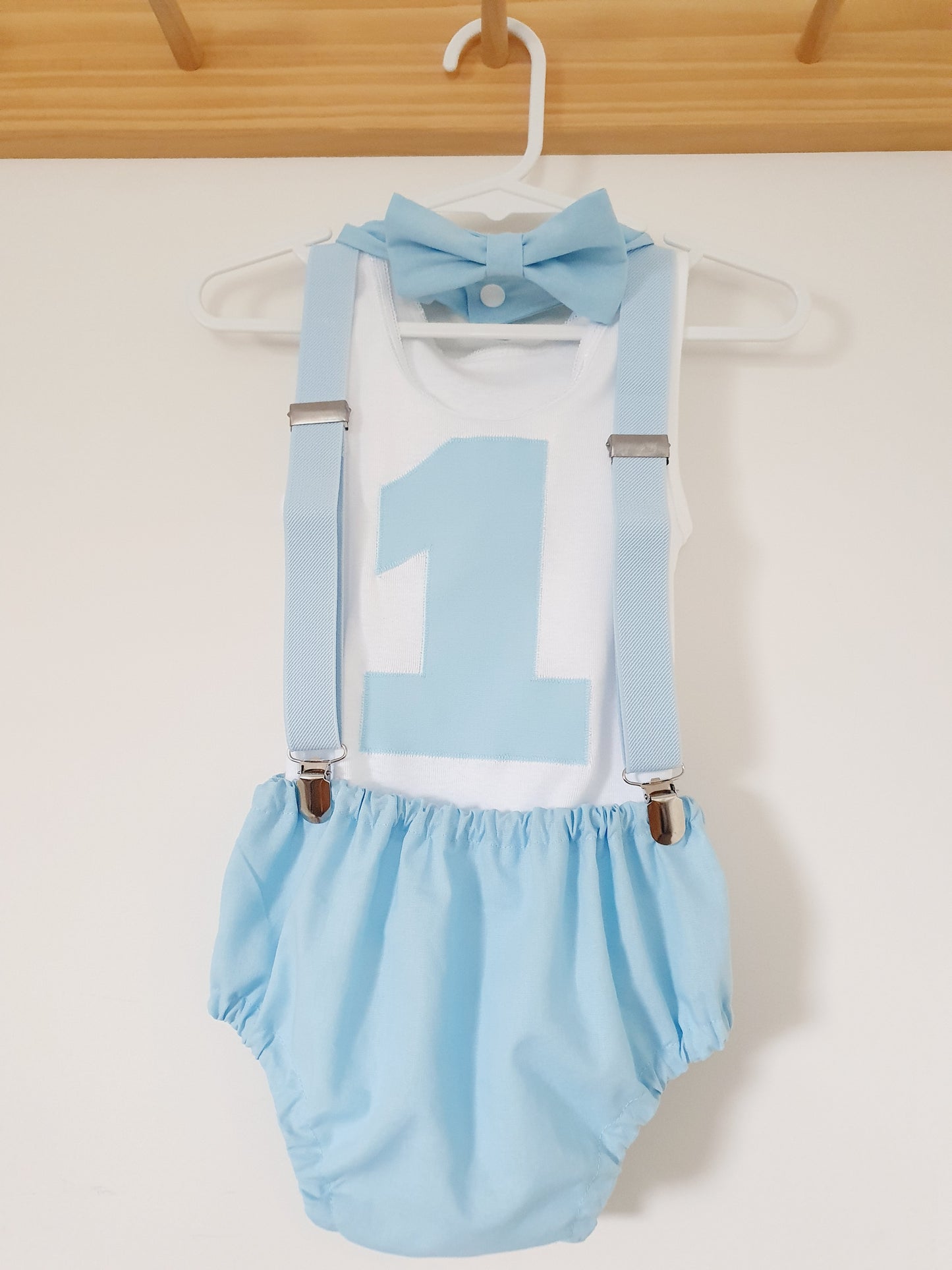 Light Blue Boys 1st Birthday Outfit, Size 1