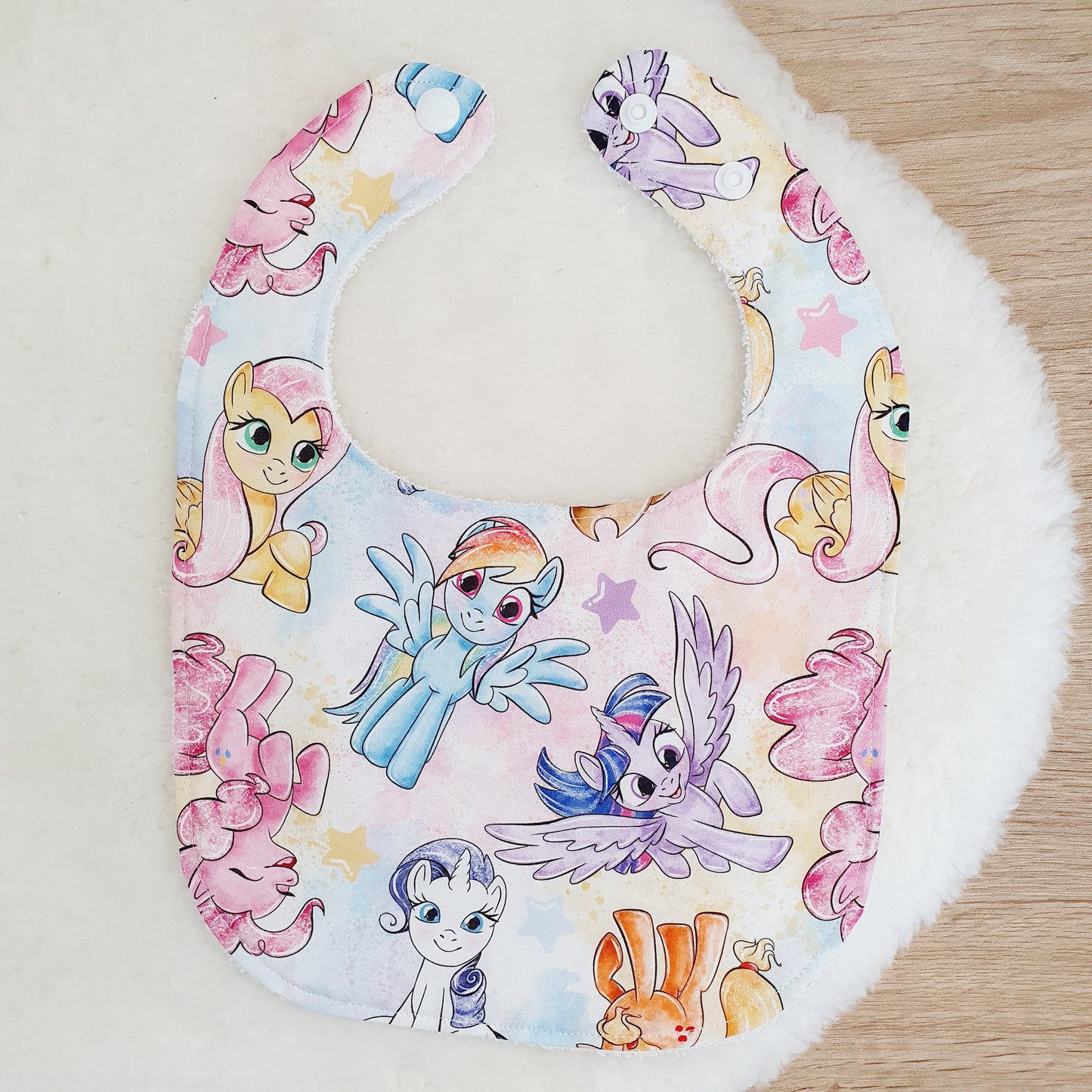 My Little Pony print Bib, Handmade Baby Bib, Feeding Bib