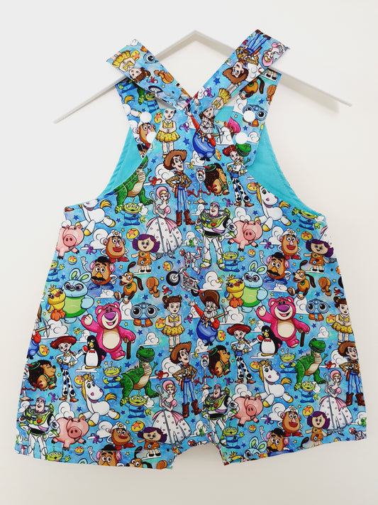 TOY STORY print Baby / Toddler Overalls, Short Leg Romper, Size 1