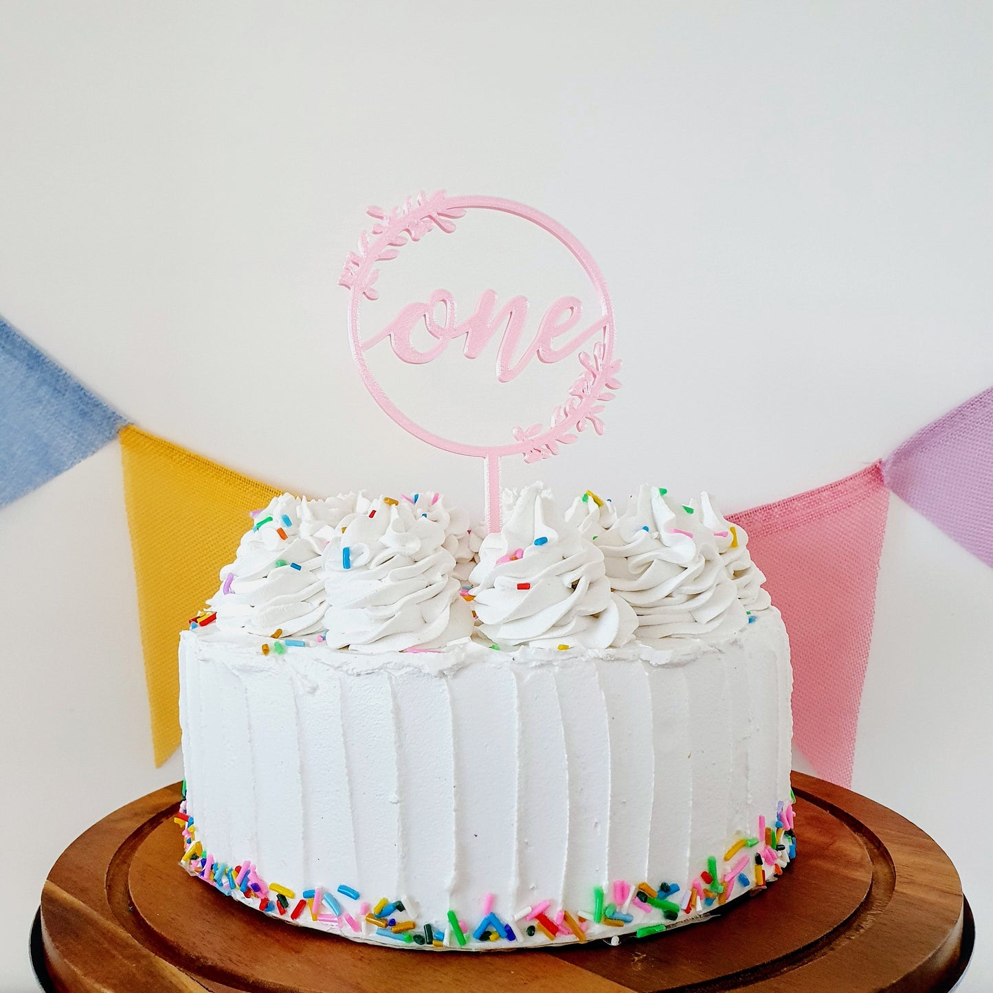 ONE Cake Topper - Light Pink