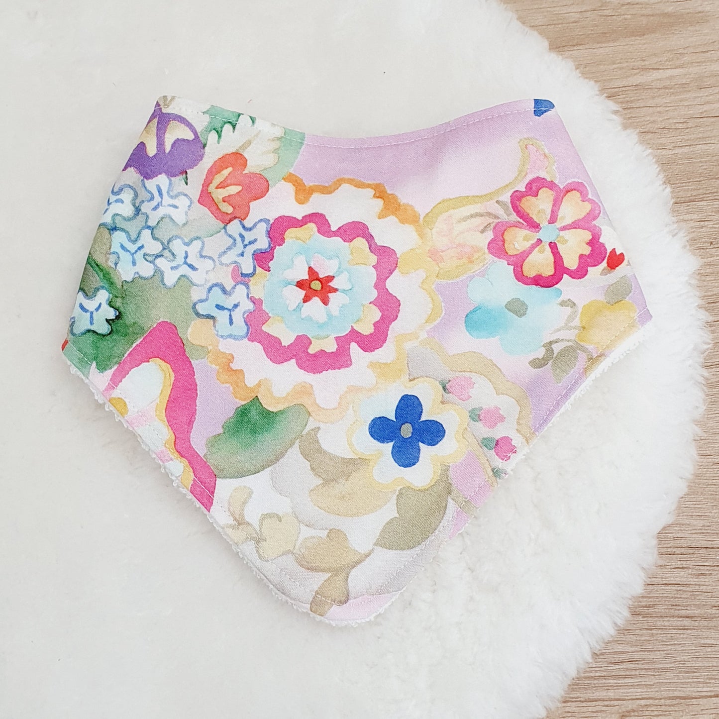 WATERCOLOUR FLORAL Bandana Dribble Bib - Bamboo Backed Ultra Absorbent Bib