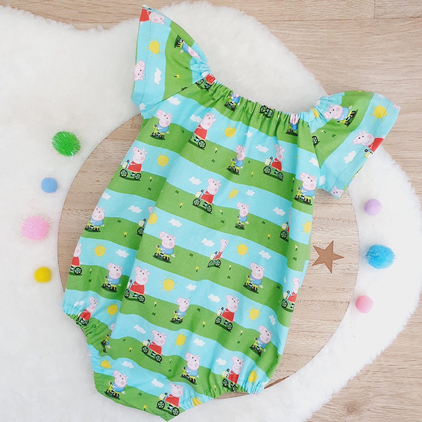 PEPPA Baby Girl Playsuit, Size 0, 1st Birthday / Cake Smash Outfit