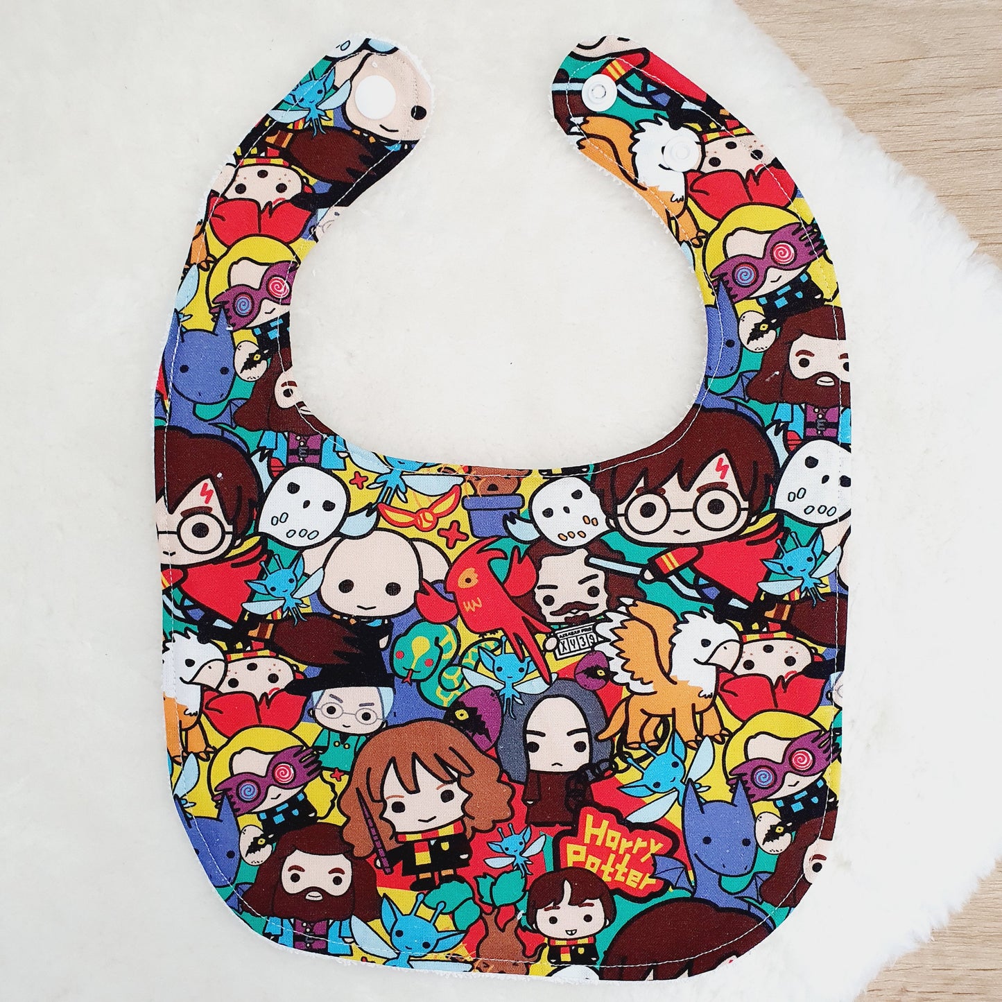 HARRY print Bib, Handmade Baby Bib, Feeding Bib