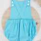 AQUA BLUE Baby Romper, Handmade Baby Clothing, Size 0 - 1st Birthday Clothing / Cake Smash Outfit - AQUA, 9 - 12 months