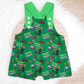 PLANTS VS ZOMBIES print Baby Overalls, Short Leg Romper / 1st Birthday / Cake Smash Outfit, Size 1