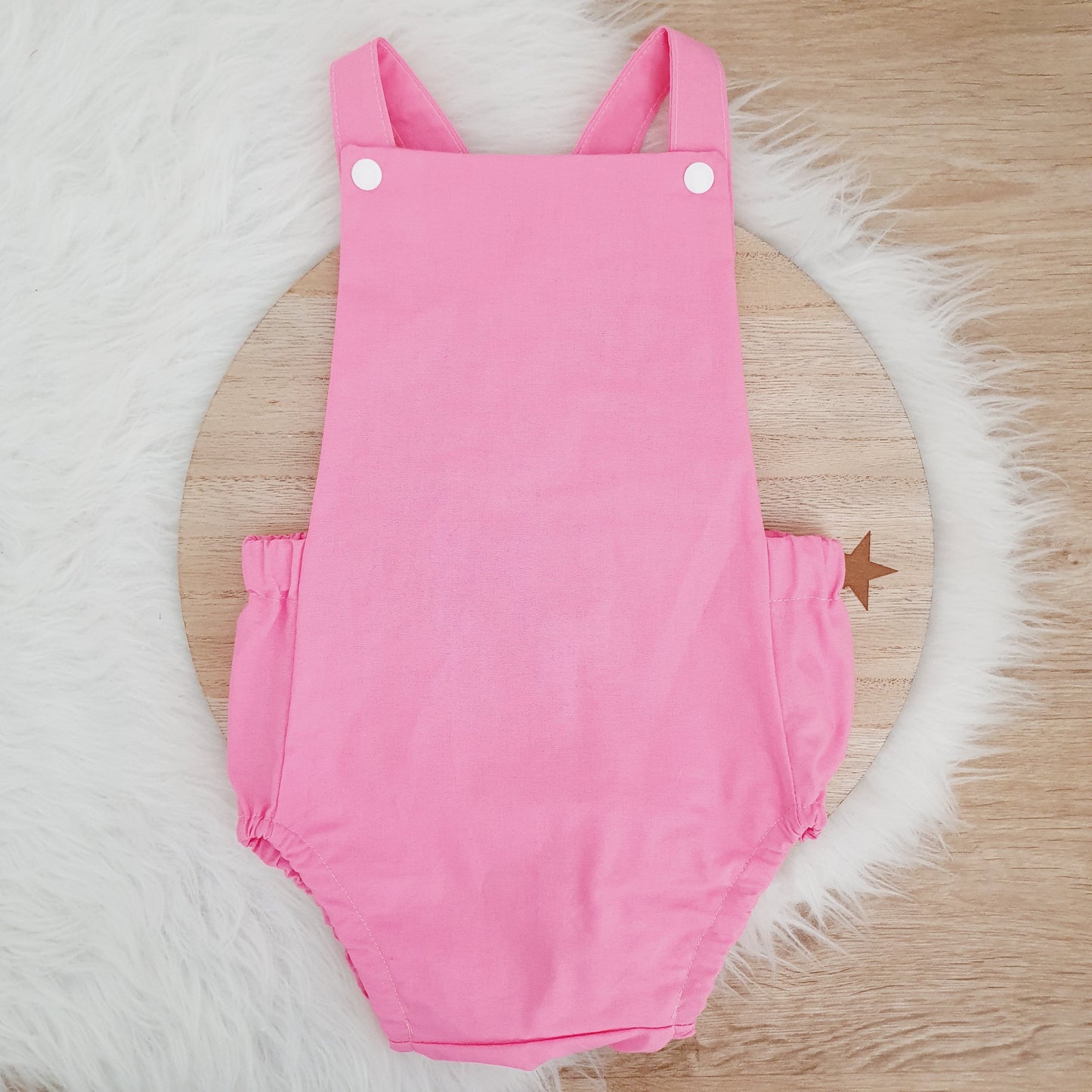 PINK Baby Romper, Handmade Baby Clothing, Size 1 - 1st Birthday Clothing / Cake Smash Outfit - PINK, 12 - 18 months