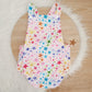 GLITTER STARS Baby Romper, Handmade Baby Clothing, Size 0 - 1st Birthday Clothing / Cake Smash Outfit - STARS, 9 - 12 months