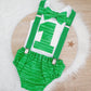 Green Boys 1st Birthday Outfit - Cake Smash Outfit - Baby Boys First Birthday Photoshoot Clothing - Size 0, Nappy Cover, Tie, Suspenders & Singlet Set - GREEN