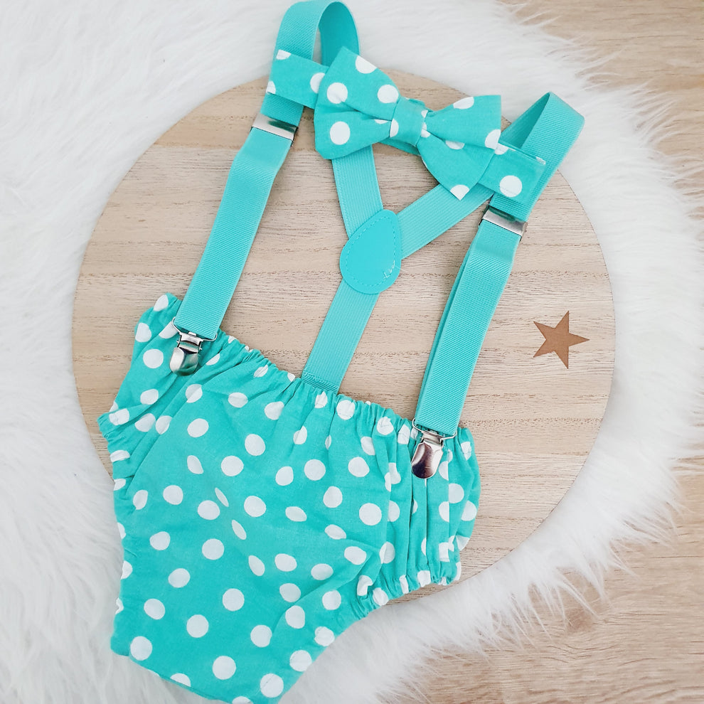 Boys Cake Smash Outfit, Size 0 SPEARMINT Playtime Threads AU