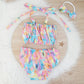 Girls 1st Birthday - Cake Smash Outfit, Size 0, Nappy Cover, Headband & Crop Top Set, PADDLE POP