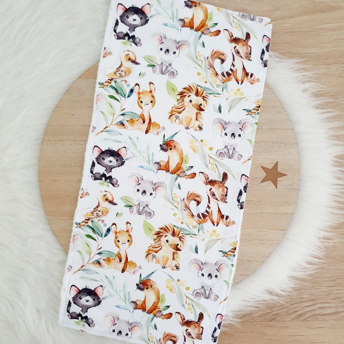 Burp Cloth | Baby Burp Cloths | Baby Shower Gift | Bamboo Backed Ultra Absorbent Towelling - AUSSIE ANIMALS