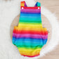 RAINBOW Baby Romper, Handmade Baby Clothing, Size 1 - 1st Birthday Clothing / Cake Smash Outfit, 12 - 18 months