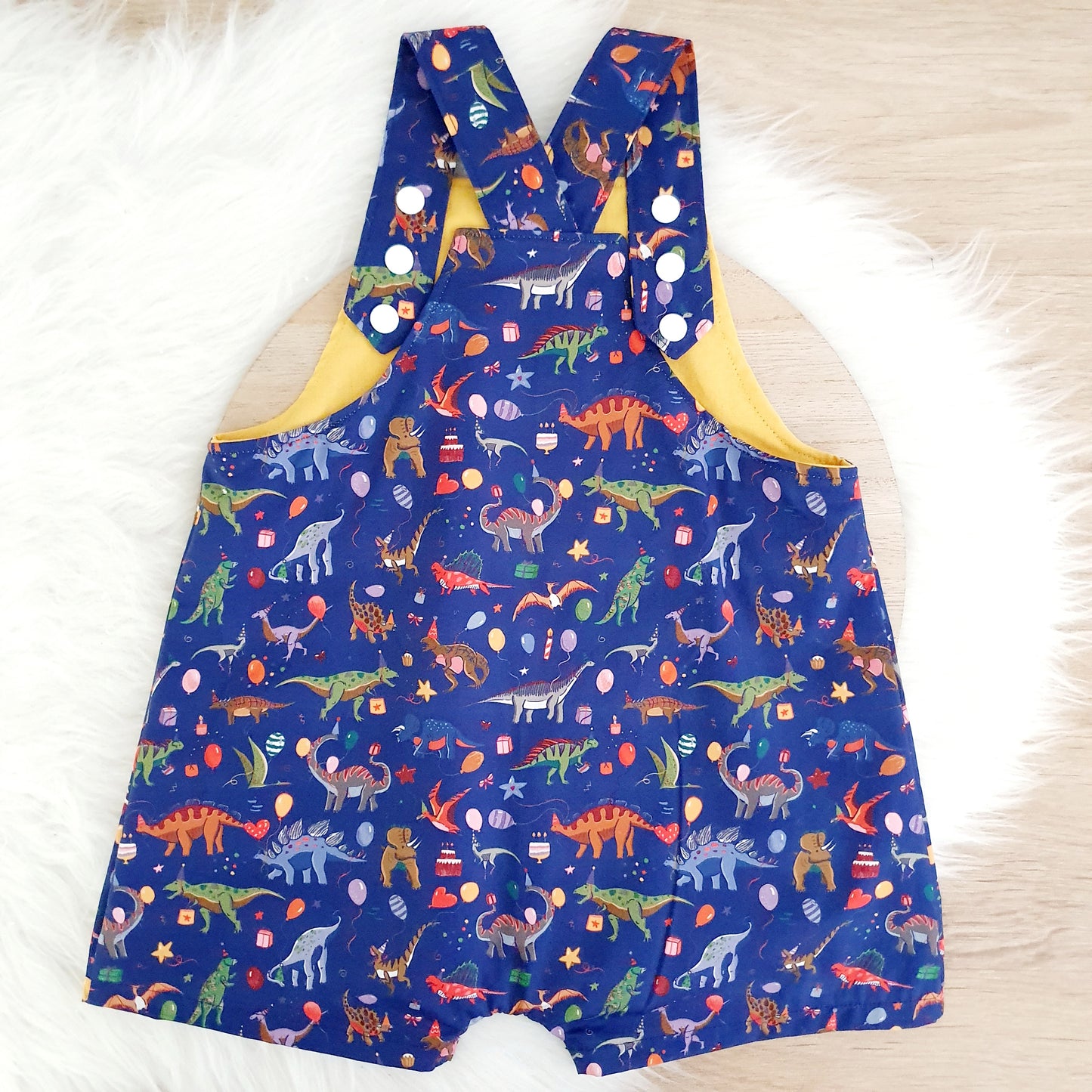 DINOSAUR BIRTHDAY PARTY Overalls, Baby / Toddler Overalls, Short Leg Romper / Birthday / Cake Smash Outfit, Size 2