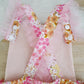 PINK / ORANGE Baby Romper with trim, Handmade Baby Clothing, Size 1 - 1st Birthday Clothing / Cake Smash Outfit, 12 - 18 months
