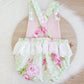 ROSEY GREEN Baby ROMPER with trim, Handmade Baby Clothing, Size 0 - 1st Birthday Clothing / Cake Smash Outfit, 9 - 12 months