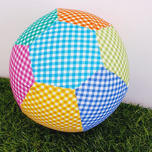COLOURFUL GINGHAM Balloon Ball Cover - Balloon Balls - Sensory Baby / Toddler / Kids Balloon Play - Handmade Fabric Balloon Cover