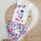 Girls 1st Birthday - Cake Smash Outfit, Size 1, Nappy Cover, Headband & Singlet Set, FLORAL BLOOMS