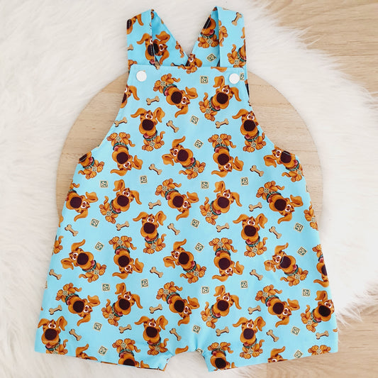 SCOOBS print Overalls, Baby Overalls, Short Leg Romper / 1st Birthday / Cake Smash Outfit, Size 1