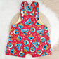 COOKIE MONSTER print Overalls, Baby Overalls, Short Leg Romper / 1st Birthday / Cake Smash Outfit, Size 1