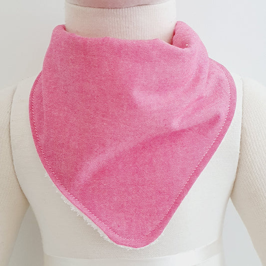 CHAMBRAY FUSCHIA Bandana Dribble Bib - Bamboo Backed Ultra Absorbent Bib