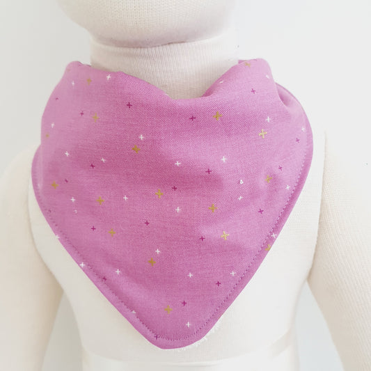 ORCHID SPARKLER Bandana Dribble Bib - Bamboo Backed Ultra Absorbent Bib