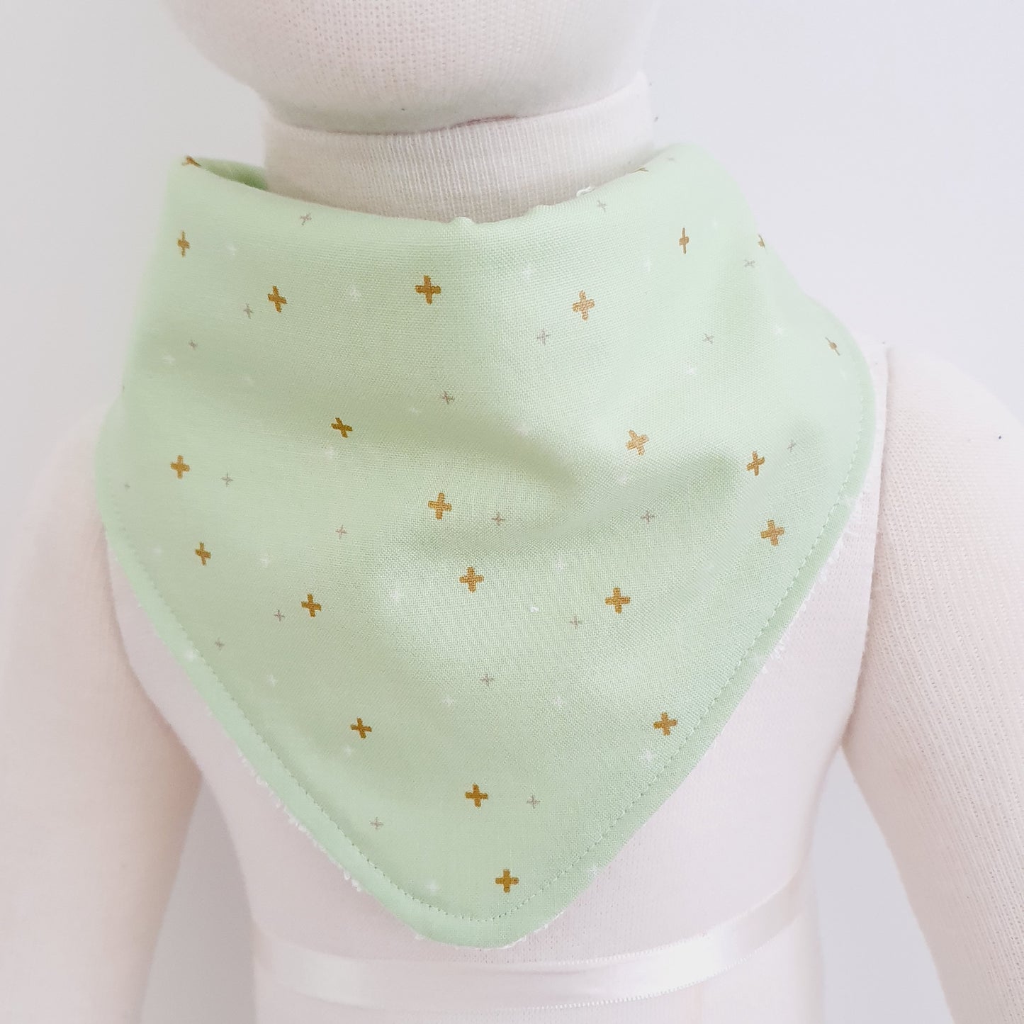 GREEN SPARKLER Bandana Dribble Bib - Bamboo Backed Ultra Absorbent Bib