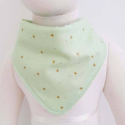 GREEN SPARKLER Bandana Dribble Bib - Bamboo Backed Ultra Absorbent Bib