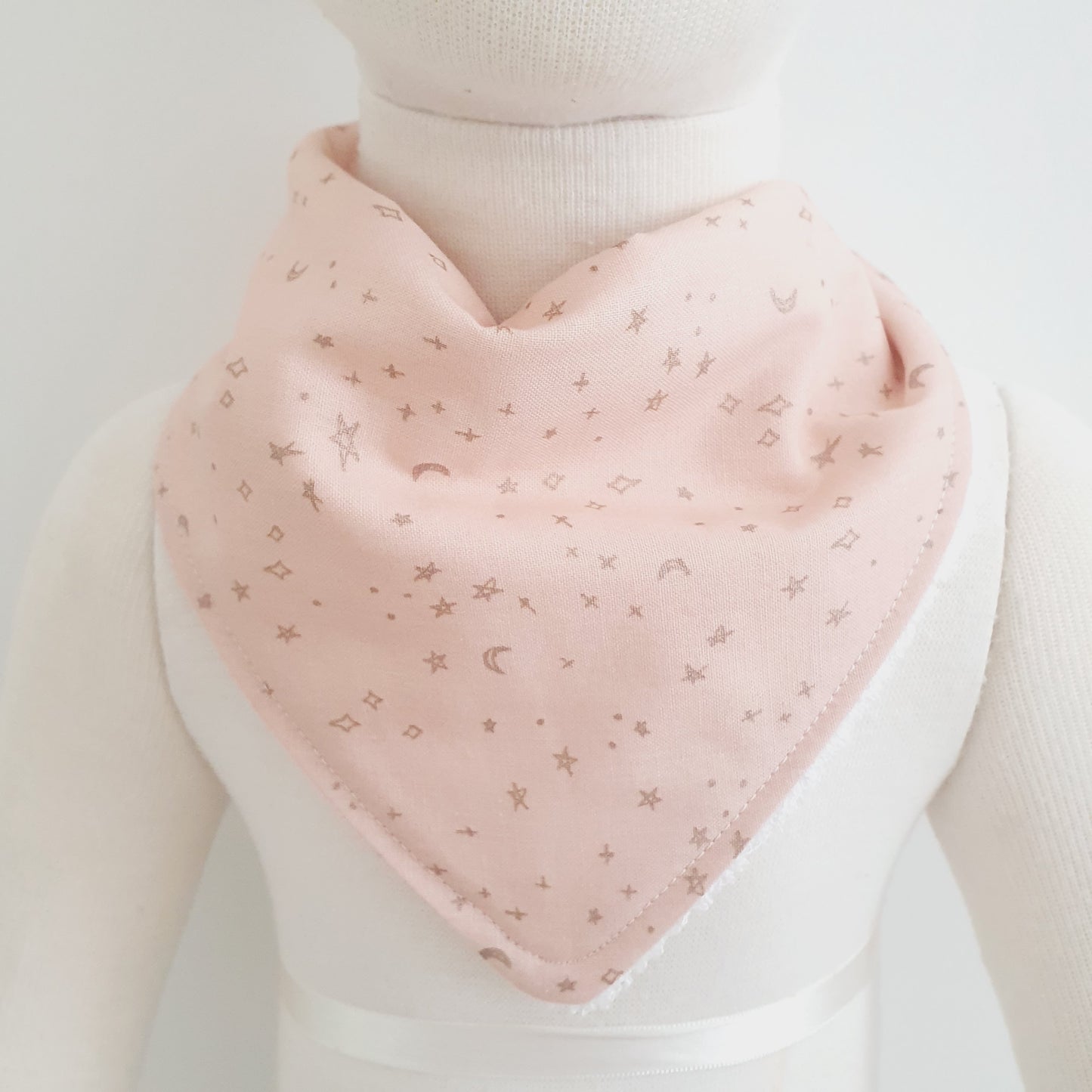 PALE PEACH Bandana Dribble Bib - Bamboo Backed Ultra Absorbent Bib