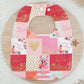 Floral Love Bib, Handmade Baby Bib, Large Feeding Bib