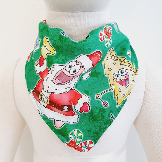 SPONGE CHRISTMAS Bandana Dribble Bib - Bamboo Backed Ultra Absorbent Bib