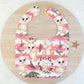 REINDEER CHRISTMAS print Small Feeding Bib - Organic Bamboo Backed, Ultra Absorbent Bib