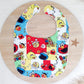 Sesame Street print Bib, Handmade Baby Bib, Feeding Bib