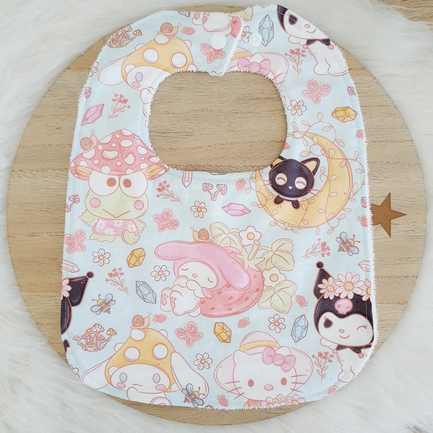 Sanrio Bib, Handmade Baby Bib, Large Feeding Bib
