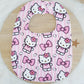 Hello Kitty print Bib, Handmade Baby Bib, Large Feeding Bib