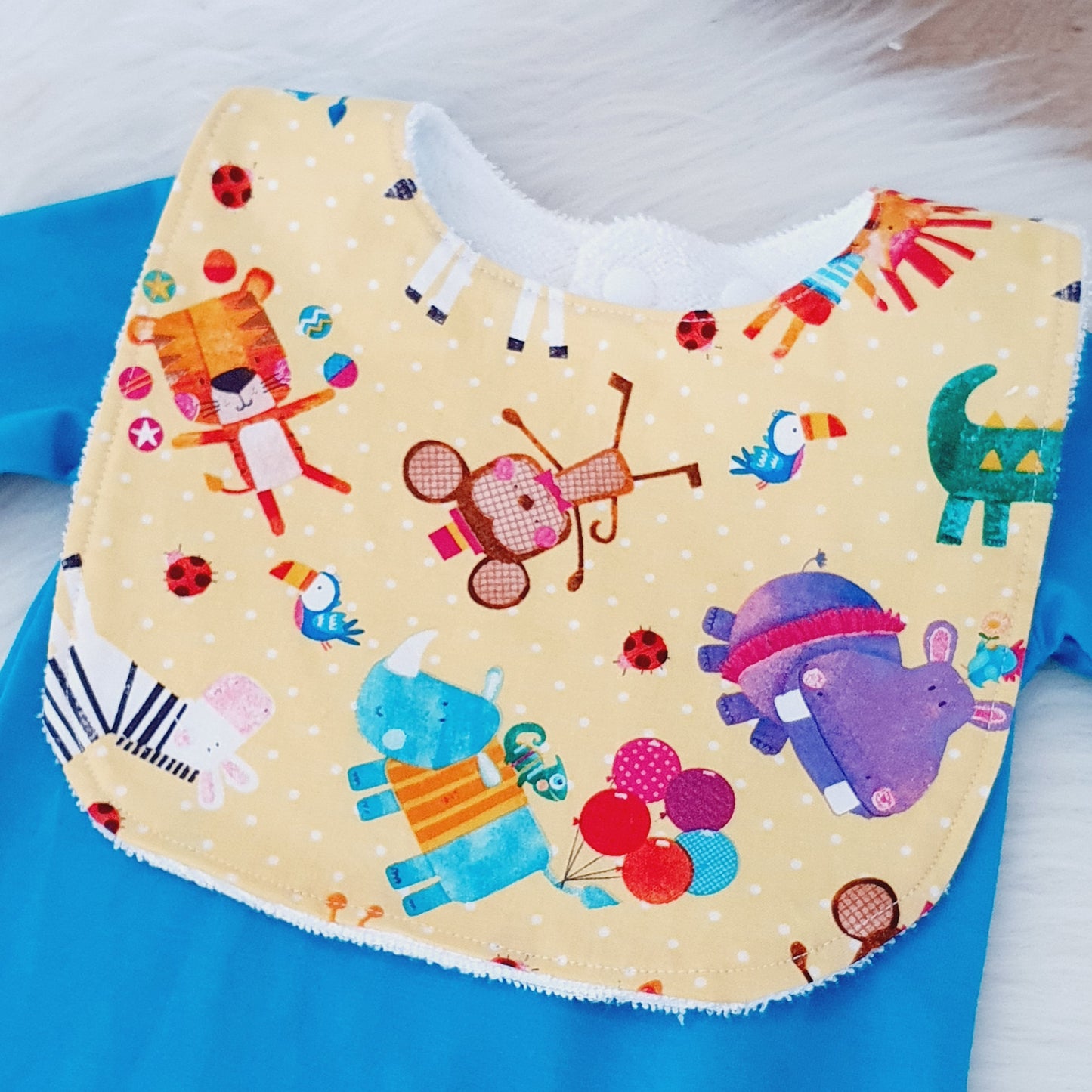 Bib, Handmade Baby Bib, Feeding Bib - Animals