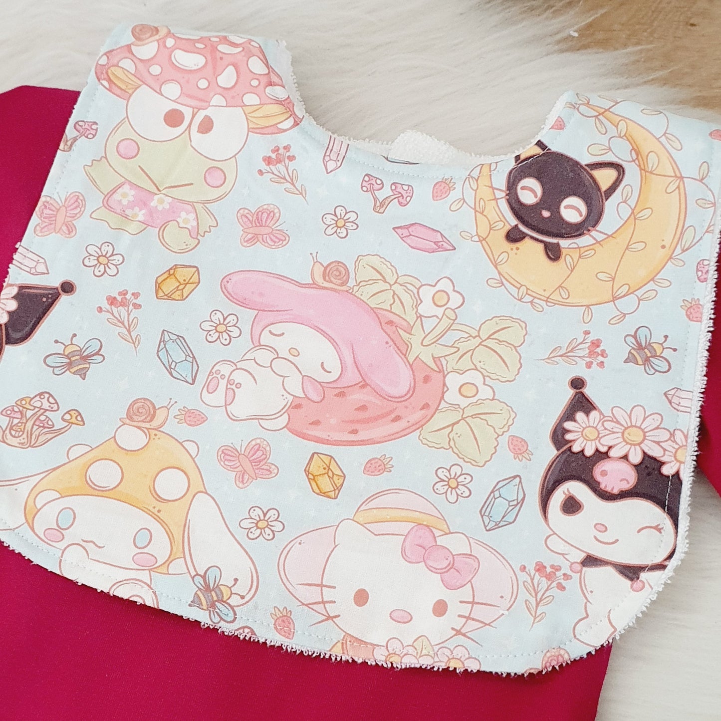 Sanrio Bib, Handmade Baby Bib, Large Feeding Bib