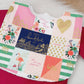 Floral Love Bib, Handmade Baby Bib, Large Feeding Bib