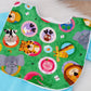 Bib, Handmade Baby Bib, Large Feeding Bib - Animals