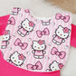 Hello Kitty print Bib, Handmade Baby Bib, Large Feeding Bib
