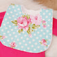 Roses Bib, Handmade Baby Bib, Large Feeding Bib
