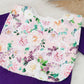 Floral Bib, Handmade Baby Bib, Large Feeding Bib