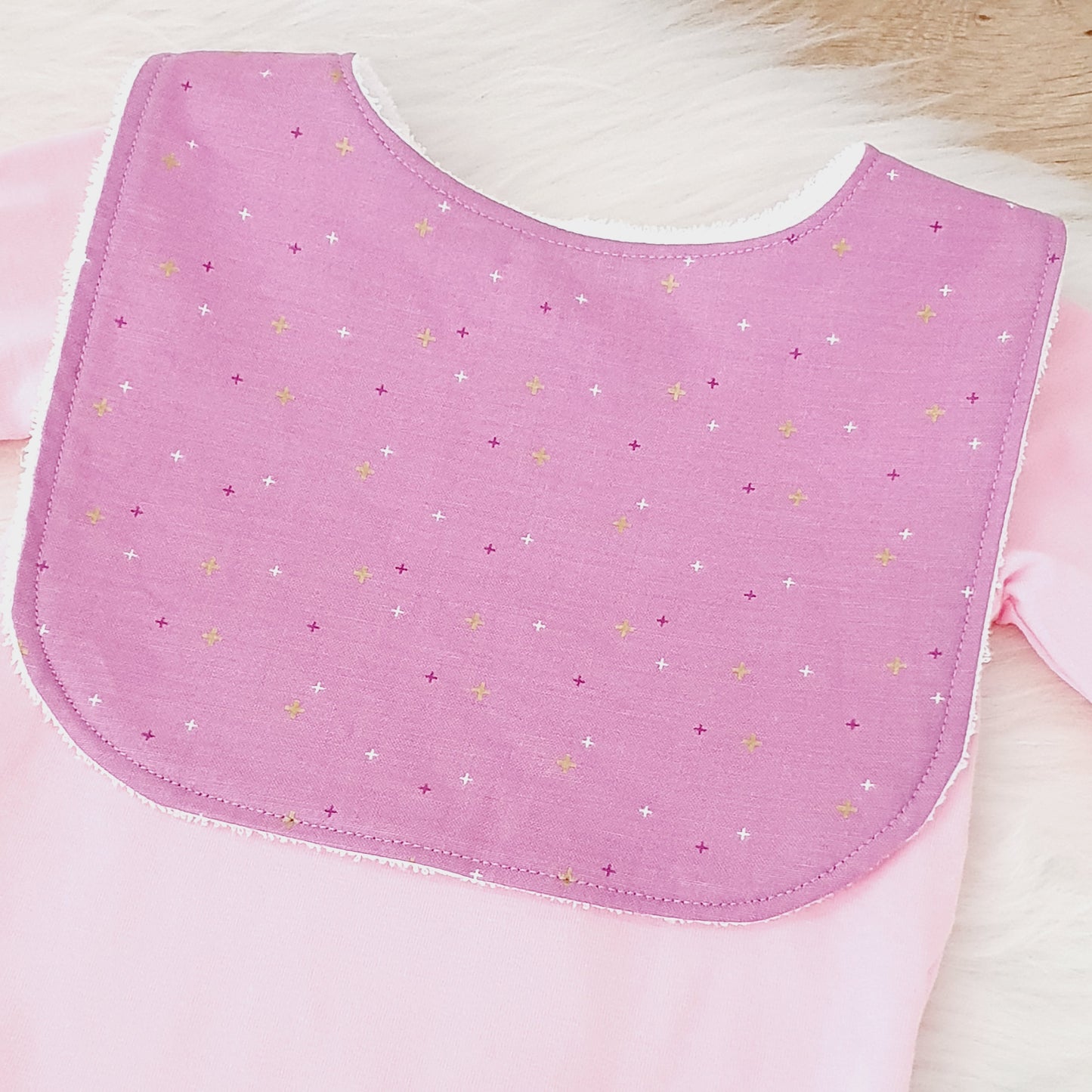 Orchid Bib, Handmade Baby Bib, Feeding Bib