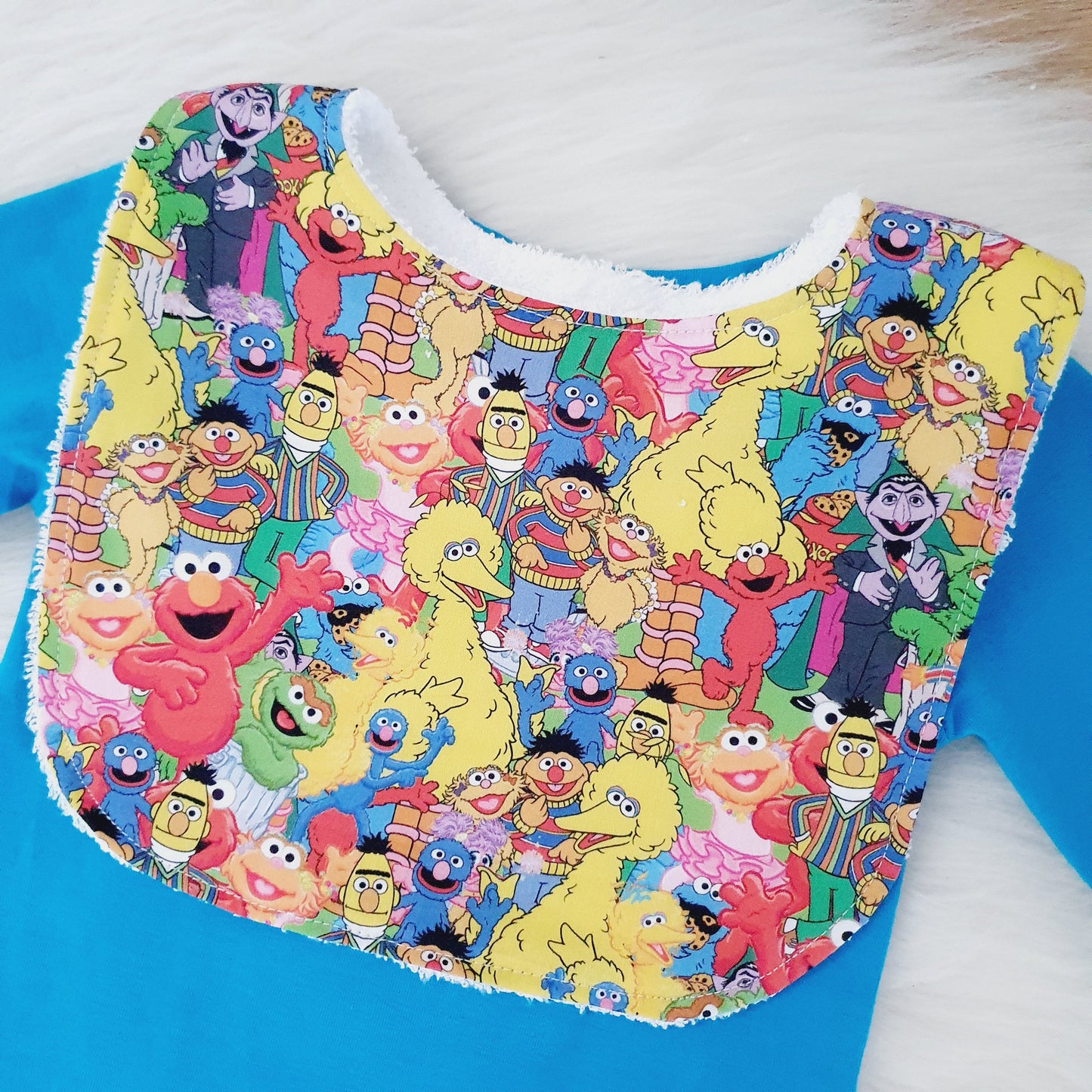 Sesame Street Bib, Handmade Baby Bib, Feeding Bib